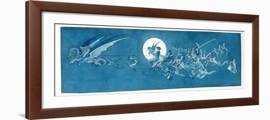 The Dragon Chariot and Fairy Minstrels Cross the Moon-Charles Altamont Doyle-Framed Giclee Print