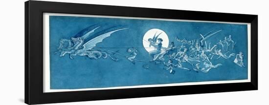 The Dragon Chariot and Fairy Minstrels Cross the Moon-Charles Altamont Doyle-Framed Premium Giclee Print