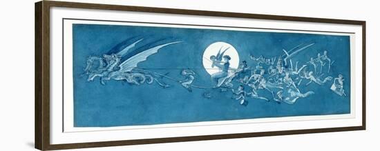 The Dragon Chariot and Fairy Minstrels Cross the Moon-Charles Altamont Doyle-Framed Premium Giclee Print