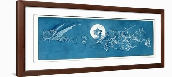 The Dragon Chariot and Fairy Minstrels Cross the Moon-Charles Altamont Doyle-Framed Premium Giclee Print