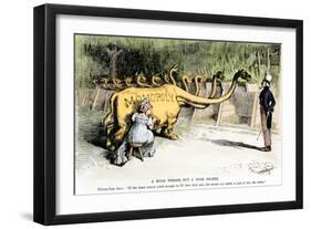 The Dragon of the Monopoly: “” Huge Diet but Little Milk””. Cartoon by W. A. Sherman, on the Sherma-null-Framed Giclee Print