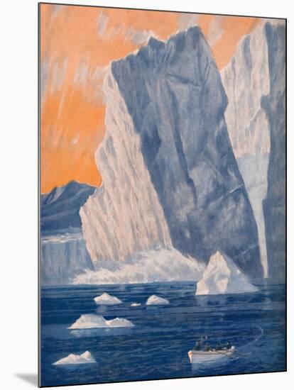 'The Dramatic Birth of a Giant Iceberg', 1935-Unknown-Mounted Giclee Print