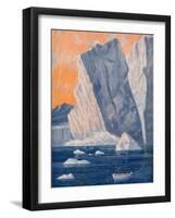 'The Dramatic Birth of a Giant Iceberg', 1935-Unknown-Framed Giclee Print