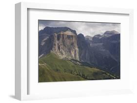 The Dramatic Sass Pordoi Mountain in the Dolomites Near Canazei, Trentino-Alto Adige, Italy, Europe-Martin Child-Framed Photographic Print