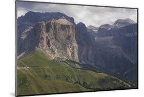 The Dramatic Sass Pordoi Mountain in the Dolomites Near Canazei, Trentino-Alto Adige, Italy, Europe-Martin Child-Mounted Photographic Print