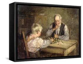 The Draughts Players-Robert Gemmell Hutchison-Framed Stretched Canvas