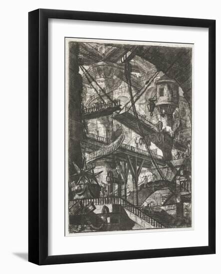 The Drawbridge, 1761 (Etching)-Giovanni Battista Piranesi-Framed Giclee Print