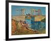 The Drawbridge at Arles with a Group of Washerwomen, c.1888-Vincent van Gogh-Framed Giclee Print