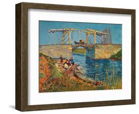 The Drawbridge at Arles with a Group of Washerwomen, c.1888-Vincent van Gogh-Framed Giclee Print