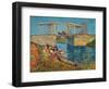 The Drawbridge at Arles with a Group of Washerwomen, c.1888-Vincent van Gogh-Framed Giclee Print