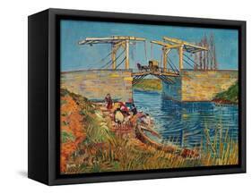 The Drawbridge at Arles with a Group of Washerwomen, c.1888-Vincent van Gogh-Framed Stretched Canvas