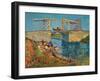 The Drawbridge at Arles with a Group of Washerwomen, c.1888-Vincent van Gogh-Framed Giclee Print