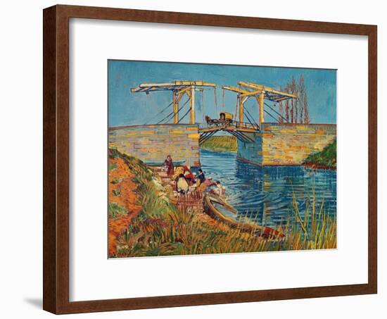 The Drawbridge at Arles with a Group of Washerwomen, c.1888-Vincent van Gogh-Framed Giclee Print