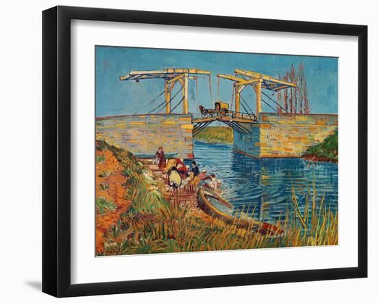 The Drawbridge at Arles with a Group of Washerwomen, c.1888-Vincent van Gogh-Framed Premium Giclee Print