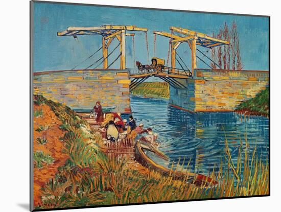 The Drawbridge at Arles with a Group of Washerwomen, c.1888-Vincent van Gogh-Mounted Premium Giclee Print