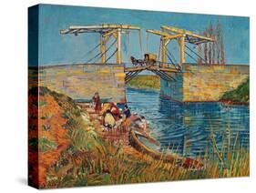 The Drawbridge at Arles with a Group of Washerwomen, c.1888-Vincent van Gogh-Stretched Canvas