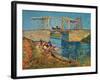 The Drawbridge at Arles with a Group of Washerwomen, c.1888-Vincent van Gogh-Framed Premium Giclee Print