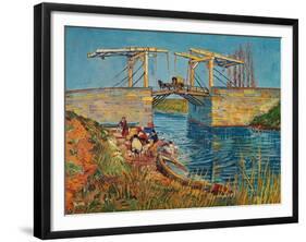 The Drawbridge at Arles with a Group of Washerwomen, c.1888-Vincent van Gogh-Framed Giclee Print