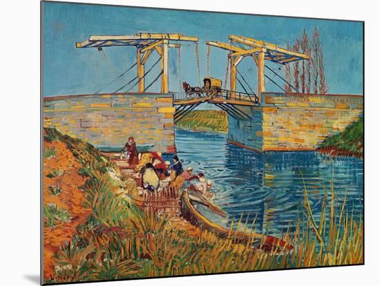 The Drawbridge at Arles with a Group of Washerwomen, c.1888-Vincent van Gogh-Mounted Giclee Print