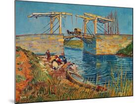 The Drawbridge at Arles with a Group of Washerwomen, c.1888-Vincent van Gogh-Mounted Giclee Print