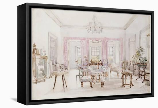 The Drawing Room of Queen's House, Barbados, circa 1880-Col. Lionel Grimston Fawkes-Framed Stretched Canvas