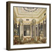 The Drawing Room of the Empress Maria Alexandrovna in the Great Palais in Tsarskoye Selo-Eduard Hau-Framed Giclee Print