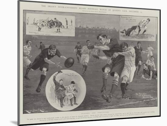 The Drawn Inter-University Rugby Football Match at Queen's Club, 13 December-Ralph Cleaver-Mounted Giclee Print