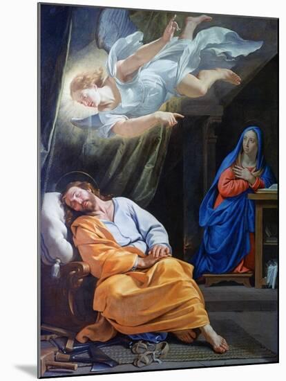The Dream of Saint Joseph, C1636-Philippe De Champaigne-Mounted Giclee Print