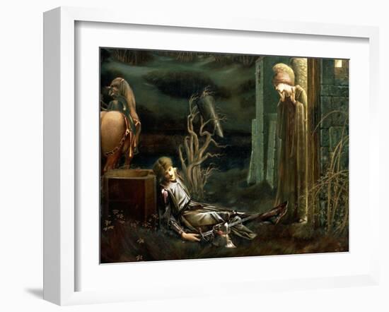 The Dream of Sir Lancelot at the Chapel of the Holy Grail, 1896-Edward Burne-Jones-Framed Giclee Print