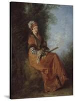 The Dreamer, 1712-14-Jean Antoine Watteau-Stretched Canvas