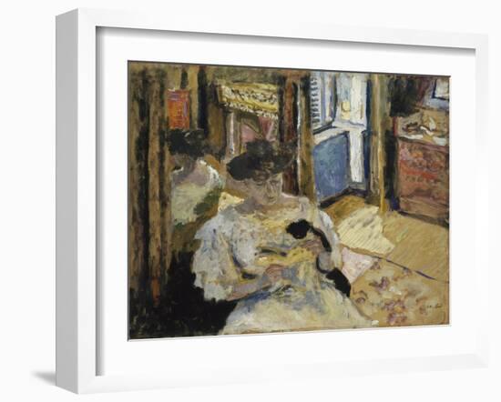 The Dressing-Room, Madame Hessel Reading at Amfréville, 1906-Edouard Vuillard-Framed Giclee Print