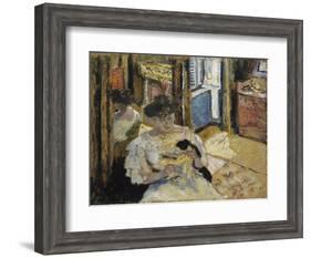 The Dressing-Room, Madame Hessel Reading at Amfréville, 1906-Edouard Vuillard-Framed Giclee Print