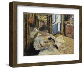 The Dressing-Room, Madame Hessel Reading at Amfréville, 1906-Edouard Vuillard-Framed Giclee Print