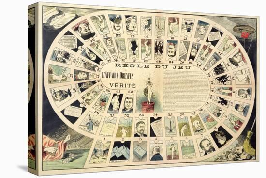 The Dreyfus Affair Game, with Portraits of the Various Individuals Involved, Late 19th Century-null-Stretched Canvas