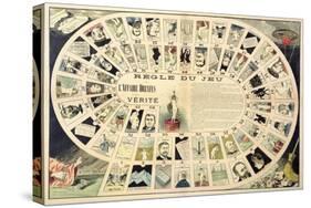 The Dreyfus Affair Game, with Portraits of the Various Individuals Involved, Late 19th Century-null-Stretched Canvas