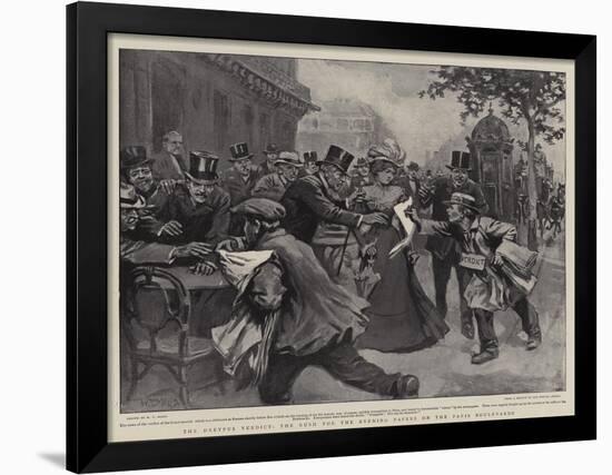 The Dreyfus Verdict, the Rush for the Evening Papers on the Paris Boulevards-William T. Maud-Framed Giclee Print