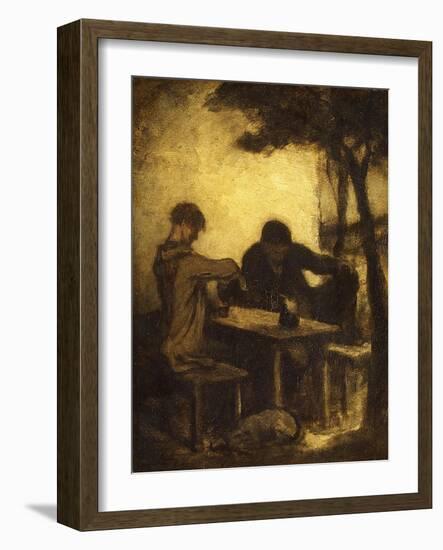 The Drinkers, 1861-Honore Daumier-Framed Giclee Print