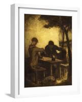 The Drinkers, 1861-Honore Daumier-Framed Giclee Print