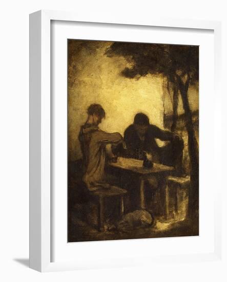 The Drinkers, 1861-Honore Daumier-Framed Giclee Print