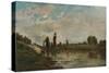 The Drinking Place, c1827-1878, (1906-7)-Charles-Francois Daubigny-Stretched Canvas