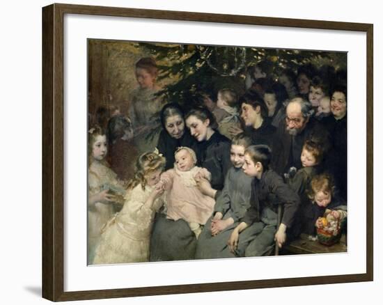 The Drop of Milk in Belleville: The Christmas Tree at the Dispensary, 1908-Jules Jean Geoffroy-Framed Giclee Print