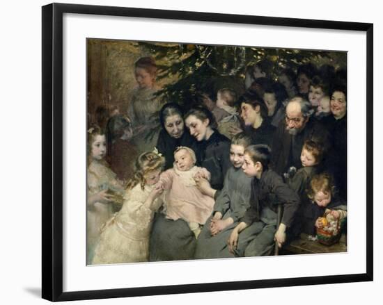 The Drop of Milk in Belleville: The Christmas Tree at the Dispensary, 1908-Jules Jean Geoffroy-Framed Giclee Print