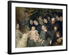 The Drop of Milk in Belleville: The Christmas Tree at the Dispensary, 1908-Jules Jean Geoffroy-Framed Giclee Print