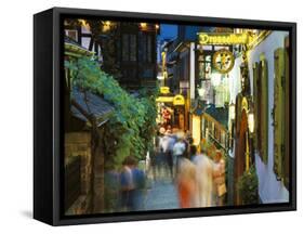 The Drosselgasse, Rudesheim, Rhine Valley, Germany-Simon Harris-Framed Stretched Canvas