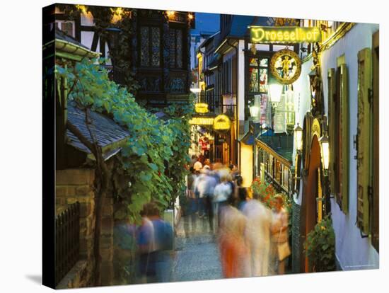 The Drosselgasse, Rudesheim, Rhine Valley, Germany-Simon Harris-Stretched Canvas