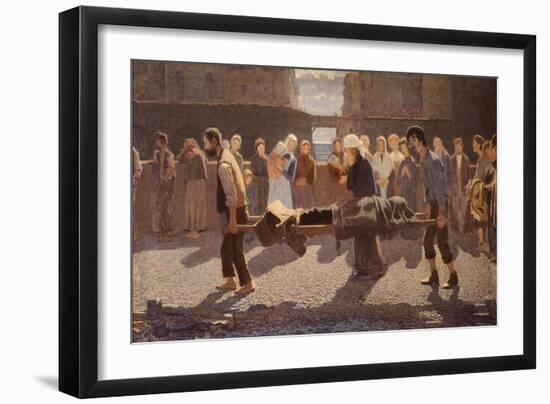 The Drowned Man-Giuseppe Pelizza da volpedo-Framed Giclee Print