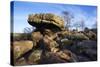 The Druids Writing Desk at Brimham Rocks, Nidderdale, North Yorkshire, England, UK-Mark Sunderland-Stretched Canvas