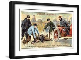 The Drunkard Does Not Know What He Is Doing and Exposes Himself to the Risk of Serious Accidents-null-Framed Giclee Print