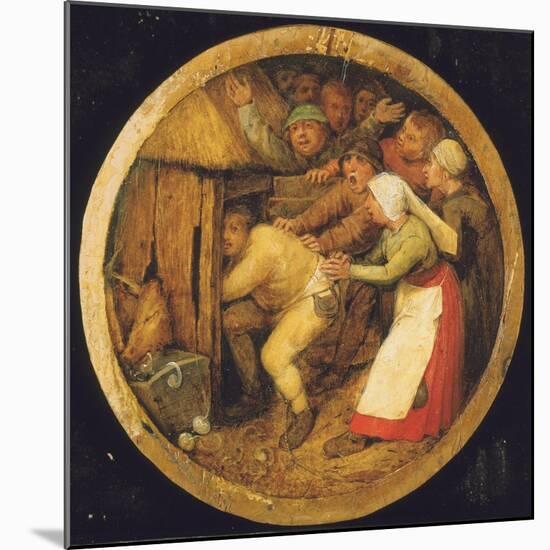 The Drunkard Pushed into the Pigsty-Pieter Bruegel the Elder-Mounted Giclee Print