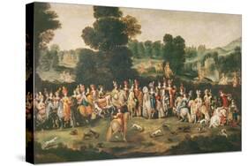 The Duchess of Lorraine Hunting-Claude Deruet-Stretched Canvas